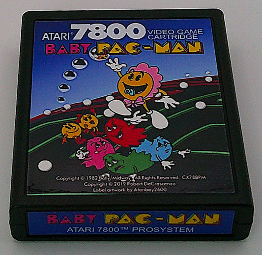 Baby Pac-Man – Atari 7800 and 7800+ Reproduction Game Cartridge NTSC