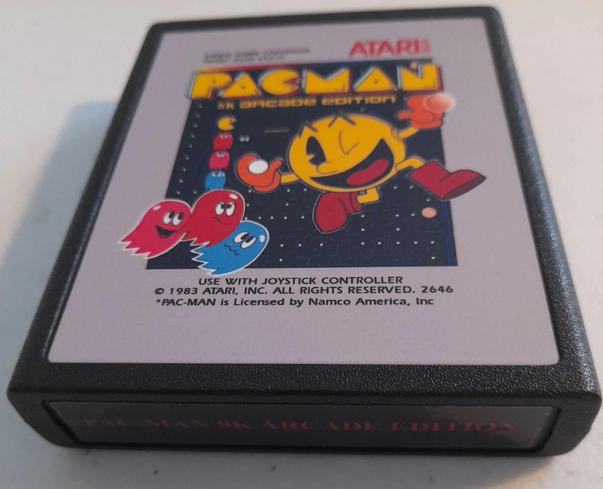 Pac-Man Arcade Edition (8K Enhanced) Reproduction Cartridge – Atari 2600, Atari 2600+ & Atari 7800+